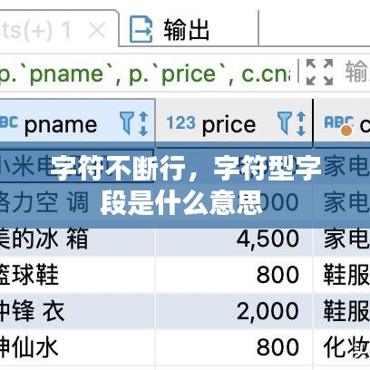 字符不断行，字符型字段是什么意思 