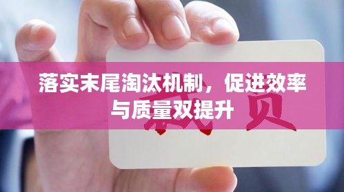 落实末尾淘汰机制，促进效率与质量双提升